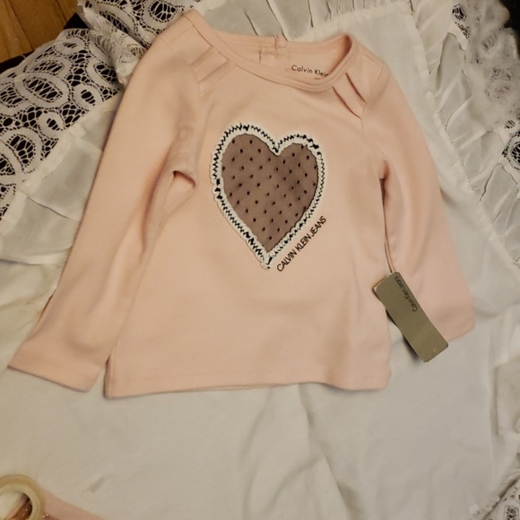 Calvin Klein JeanLong Sleeve Pink Top Size 12 Mths - Picture 6 of 6